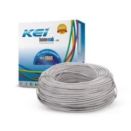 KEI 0.75 Sqmm Single Core Homecab FR White Copper Unsheathed Flexible Cable, Length: 90 m image 1