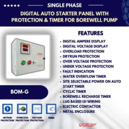 Vukar BOM-G 1.5HP Single Phase Digital Borewell Submersible Motor Auto Starter Panel with Dry Run &a; Overload Protection, BOM-G3 image 3