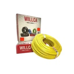 Willca 6 Sqmm Yellow Single Core FR Multistrand PVC Insulated Unsheathed Industrial Cable, Length: 90 m image 1