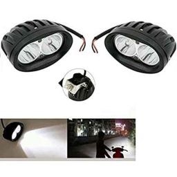AOW (2 LED) 20W Oval Projector Fog Light Auxiliary Spot LED Light Off-Road Driving Lights LED Fog Lights for TVS Star City(Pack of 2)-picture-1