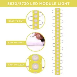 AllExtreme Exm1Ily 1 Led Module Light Interior Exterior 12V 5730 Injection Decorative Lamp With Adhesive Backside For Car, Home &a; Decoration (20 Strips, Yellow) image 2
