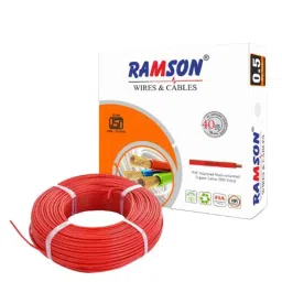 Ramson 0.5 Sqmm Single Core PVC Insulated Red Multistrand Copper Wire, Length: 90 m-picture-30