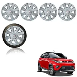 Auto Pearl 4 Pcs 14 inch ABS Silver Car Wheel Cover Set for Mahindra KUV 100 NXT-picture-15