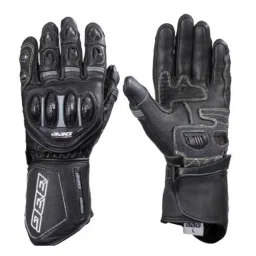 Biking Brotherhood Black Leather Racer Gloves, Size: Large-picture-22