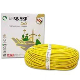 Enquark Gold 1 sqmm Yellow PVC Insulated Multistrand Housing Wire, EG11010100YL, Length: 90 m-picture-21