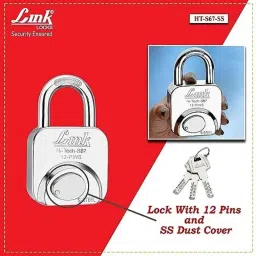 Link 67mm Silver Stainless Steel Painted Finish Combination Hardened Lock, HT-S67-SS image 3