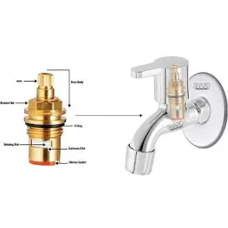 Spazio Stainless Steel Chrome Finish Fusion Collection Bib Cock with Foam Flow Wall Flange (Pack of 5) image 3