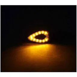 Ramanta 2 Pcs Plastic Amber Front &a; Rear SMD LED Indicator Light Set for TVS Universal Bike image 3