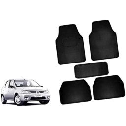 Auto Pearl 5 Pcs Polyester Black Car Floor Carpet Set for Mahindra Renault Logan-picture-48