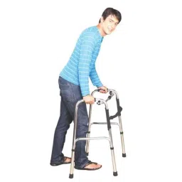 Flamingo Light Weight Aluminium Reciprocal Folding Walker, Load Capacity: 100 kg image 2