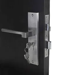 Homexpert LB306 8 inch 60mm Stainless Steel Silver Cylindrical Plate One Side Key Mortise Door Lock Set-image-1