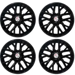 Auto Pearl 4 Pcs 14 inch Polypropylene Black Press Type Car Wheel Cover Set with Retention Ring for Maruti Suzuki Celerio VXI 2014 Onwards, 14WC_Phoenix_Black_CelerioVXI2014onw image 3