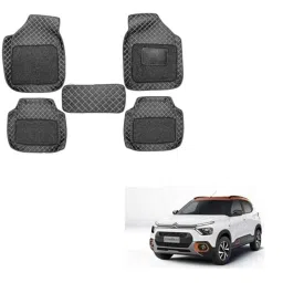 Kozdiko 5 Pcs Waterproof &a; Luxury 7D Black Leatherette Car Floor Mat Set for Citroen C3-picture-23