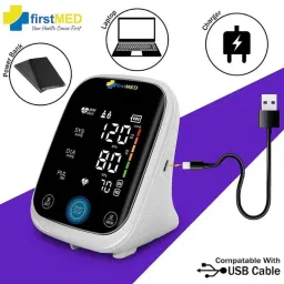 Firstmed Black &a; White Automatic Digital Talking Blood Pressure Monitor with Large Touch Screen &a; C-Type USB, FM-03 image 3