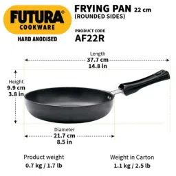 Hawkins Futura 22cm Rounded Side Hard Anodised Fry Pan, AF 22R image 4