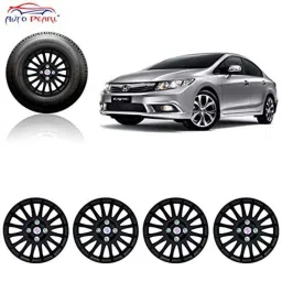 Auto Pearl 4 Pcs 15 inch Black Wheel Cover Set for Honda Civic-picture-14