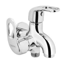 Cera Carbon Brass Chrome Finish Two Way Bib Cock with Side Handle, Wall Flange &a; Aerator, F1002161-image-31