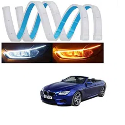 Kozdiko 2 Pcs 60cm Flexible White Daytime Running Light Set with Matrix Yellow Indicator &a; Turn Sequential Flow for BMW 6 Series-picture-48