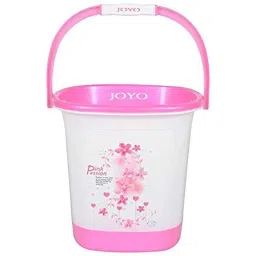Joyo Deluxe 2 Pcs 25L Square Plastic Pink Bucket &a; 1100ml Matching Mug Set with Free Lasaani 1000ml Water Bottle image 2