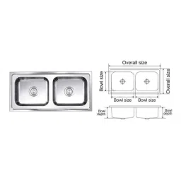 Nirali Graceful Glory Glossy Finish Kitchen Sink, Size: 990x457 mm-image-19
