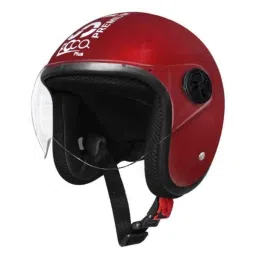 Habsolite EPM01 Ecco Plus Maroon Open Face Helmet with Retractable Visor &a; Adjustable Strap, Size: M-picture-43