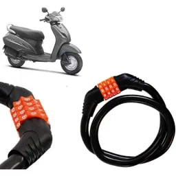 Auto Pearl Black &a; Orange 4 Digit Anti-Theft Combination Number Lock for Activa 3G-picture-21