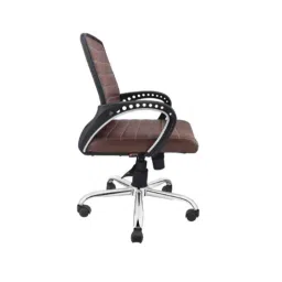 Adiko Leatherette Tan Medium Back Ergonomic Office Chair with Breathable Mesh Fabric, ADPN TN 016 image 3