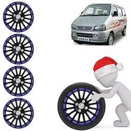 Auto Pearl 4 Pcs 13 inch ABS Black &a; Blue Press Fitting Wheel Cover Set for Maruti Suzuki Versa-picture-33