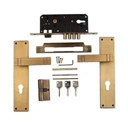 Voltizi Spacio ‎Stainless Steel ‎Antique Brass Finish Mortise Bedroom Door Lock Set with 4 Latches Both Side Key Cylinder &a; Pull Handle-image-26