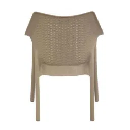 Supreme Cambridge Synthetic Resin Rattan Looks Dark Beige Premium Chair with Arm (Pack of 4) image 4