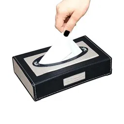 Kozdiko Leatherette Black Designer Car Tissue Paper Dispenser with 200 Sheets (100 Pulls) for Nissan Evalia-picture-38