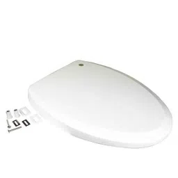 Elegant Casa 44x36cm White Sleek Design Soft-Closing PP Oval Toilet Seat Cover, A-4 image 2