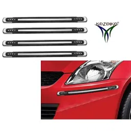 Kozdiko 4 Pcs Black Designer Car Bumper Protector Guard Set for Hyundai i20 Active image 2