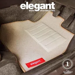 Elegant Jewel 5 Pcs Polypropylene &a; Non Woven Beige Carpet Car Floor Mat Set for Datsun Go (2011-2015) image 2