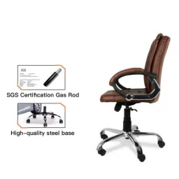 Oakcraft 101.92x45x43cm Leatherette Tan Revolving Executive Chair, OC-16 image 4