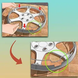 Auto Pearl 4 Pcs 15 inch ABS Black &a; Grey Car Hubcap Wheel Cover with Retention Ring Set for Ignis 2020 image 2