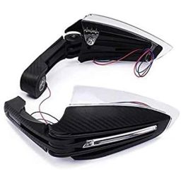 AOW Motorcycle Handguards with Led Light for 7/8 inch Grips - 300 * 140 * 110mm (Black) Folding Type for Suzuki Zeus-picture-29