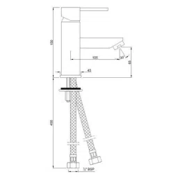 Jaquar Darc Stainless Steel 450mm Single Lever Basin Mixer without Popup Waste System, DRC-SSF-37011B image 2