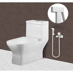 Prestige Aris Brass Chrome Finish Health Faucet with Flexible 1m Stainless Steel Tube &a; Wall Hook image 5