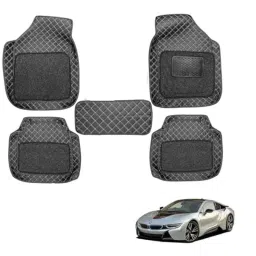 Kozdiko 5 Pcs Waterproof &a; Luxury 7D Black Leatherette Car Floor Mat Set for BMW I8-picture-42