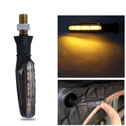 Kozdiko 4 Pcs Plastic Front &a; Rear Side Sleek Yellow Bike Indicator Set for Royal Enfield ThunderBird 500 image 4