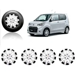 Auto Pearl 4 Pcs 13 inch ABS Silver &a; Black Car Wheel Cover Set for Maruti Suzuki Stingray-picture-12
