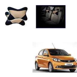 Kozdiko 2 Pcs Memory Foam Beige &a; Black Car Neck Rest Cushion Pillow Set for Tata Tiago-picture-42