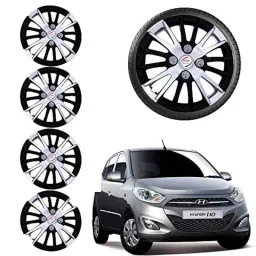 Auto Pearl 4 Pcs 13 inch ABS Black &a; Grey Car Wheel Cover Set for Hyundai i10 Type2-picture-11