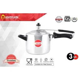 LIGHTFLAME Classic 3L Aluminium Pressure Cooker with Bottom Induction image 2