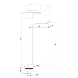 Jaquar Aria Chrome Pillar Cock with 140mm Extension Body, ARI-CHR-39021 image 2