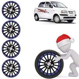Auto Pearl 4 Pcs 13 inch ABS Black &a; Blue Car Wheel Cover Set for Hyundai SantroXing-picture-36