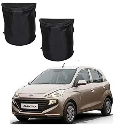 Kozdiko 2 Pcs Black Semi Cylindrical Car Dustbin Set for Hyundai Santro 2018-picture-15