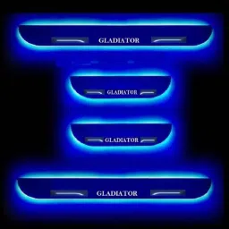 Car Accessories Hub 4 Pcs Acrylic Black Sill Scuff Plate Set with Blue LED for Jeep Gladiator All Model-picture-43