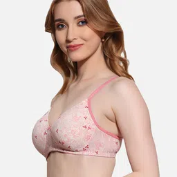 FIMS Floral Printed Full Coverage Lightly Padded T-shirt Bra With All Day Comfort image 5